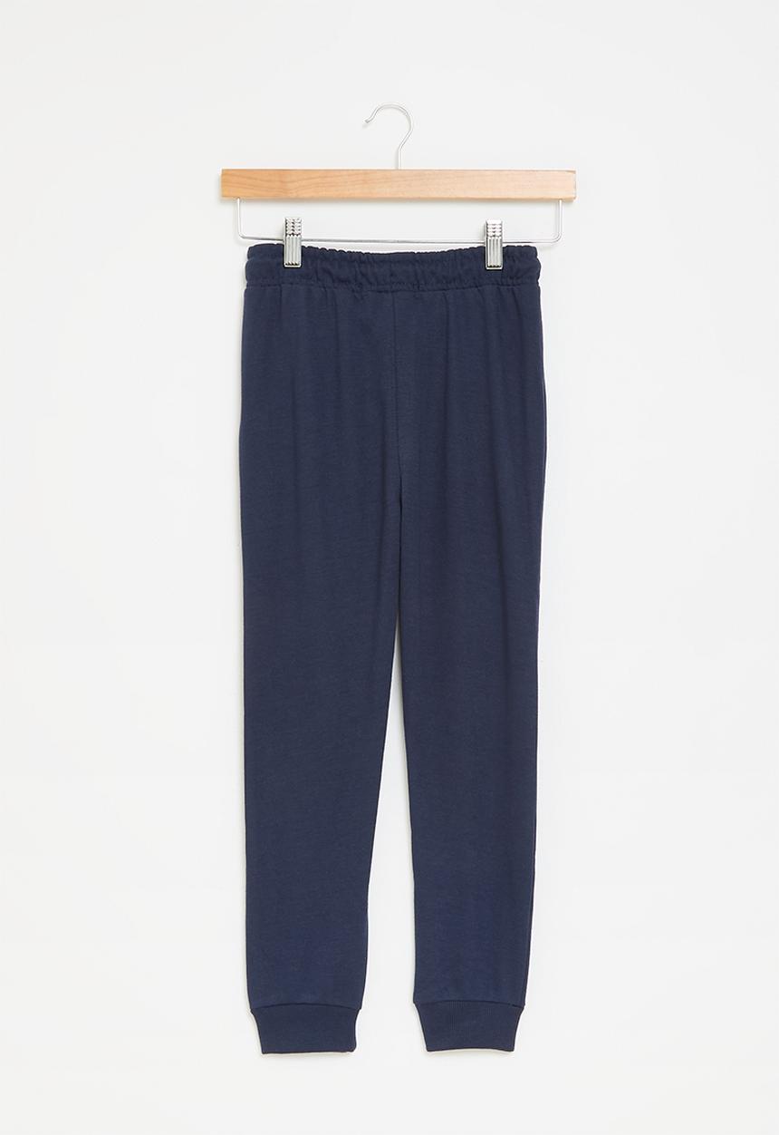 MINOTI - Boys basic emb fleece jog pant - navy