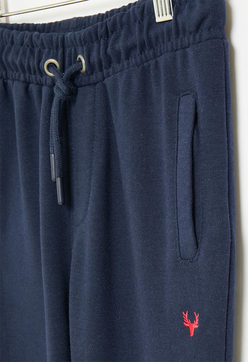 MINOTI - Boys basic emb fleece jog pant - navy