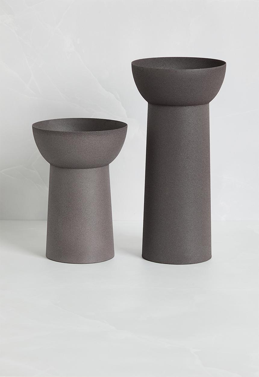 Sixth Floor - Lunar pillar candle set of 2 - Brown