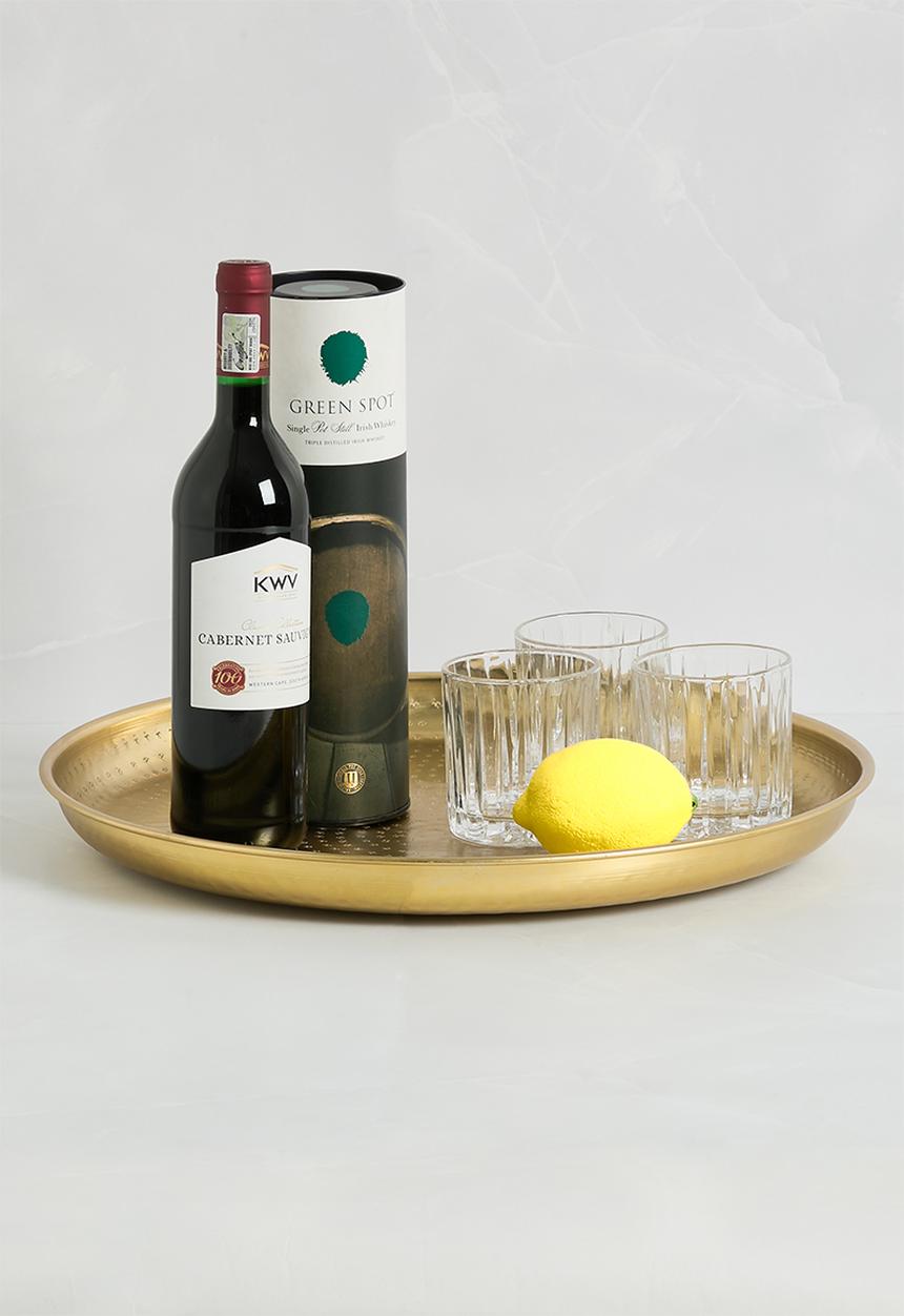 Sixth Floor - Remi hammered tray - gold