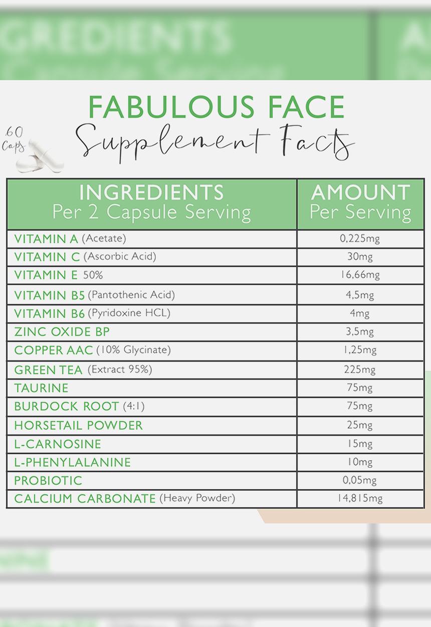 SKIN NUTRITION - Fabulous Face Complex Capsules
