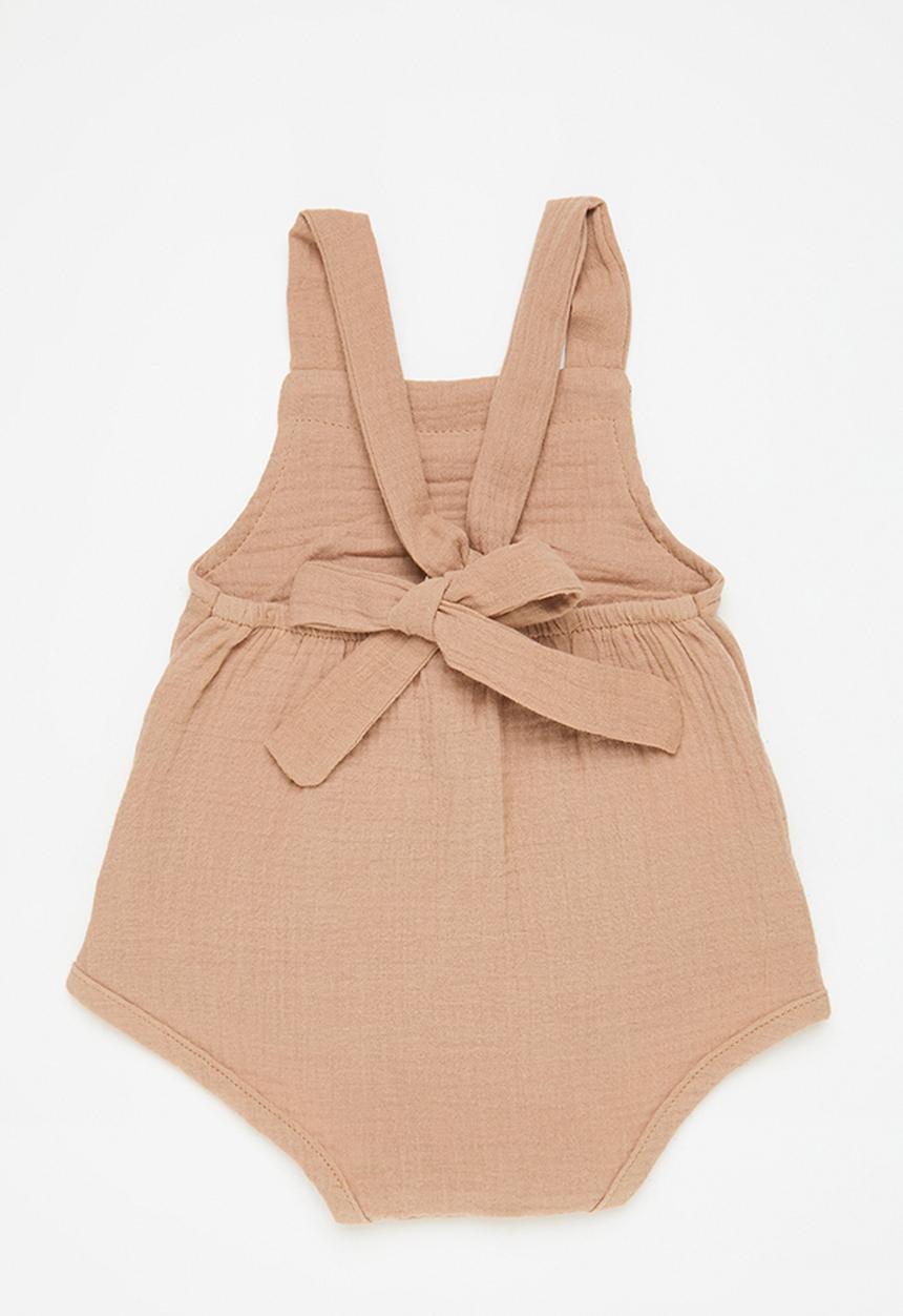 Pop Candy - Baby boys sleeveless romper - light brown