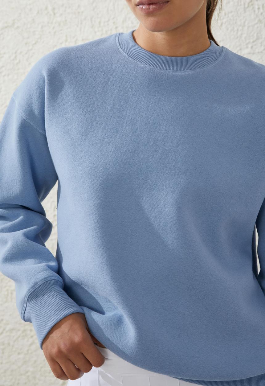 Cotton On - Plush essential crew jumper - forever blue