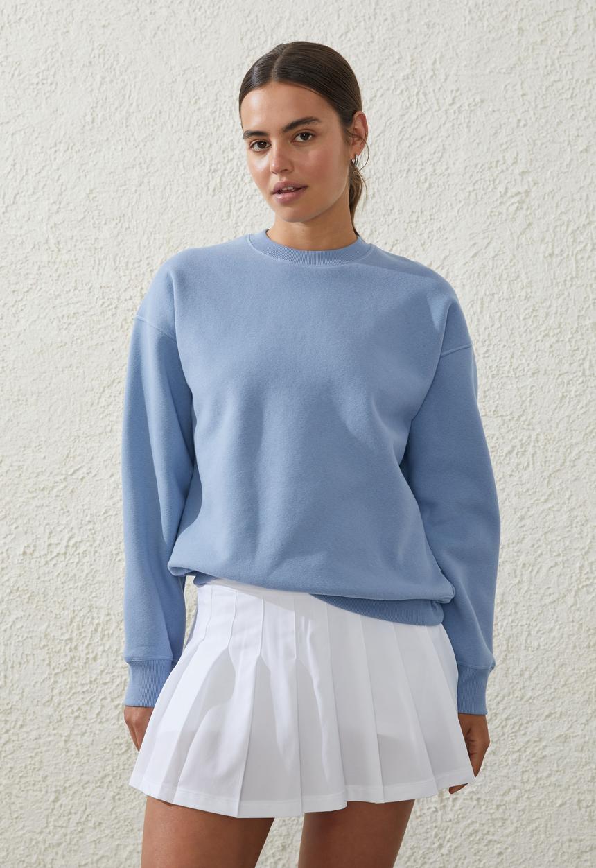 Cotton On - Plush essential crew jumper - forever blue