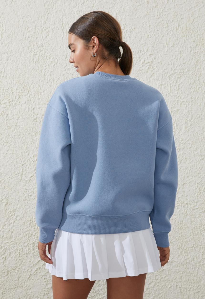 Cotton On - Plush essential crew jumper - forever blue