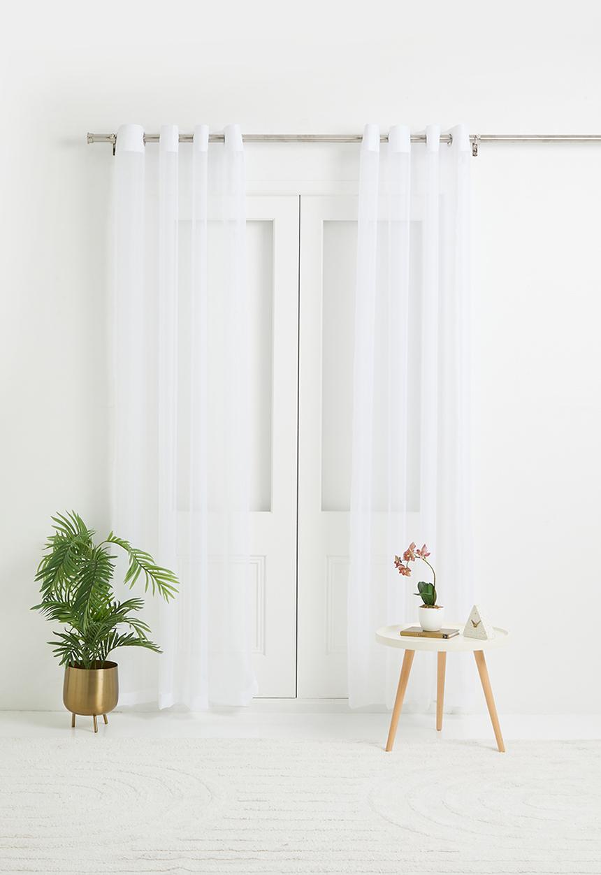 Design Collection - Plain Voile Eyelet twin pack - white