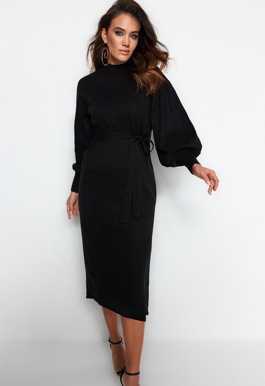 Trendyol - Modest turtleneck sweater dress - black