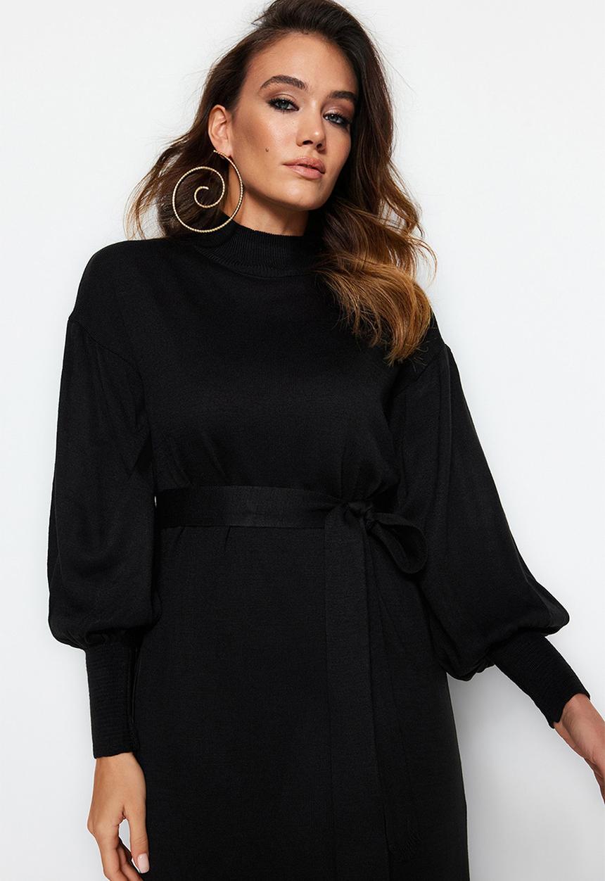 Trendyol - Modest turtleneck sweater dress - black