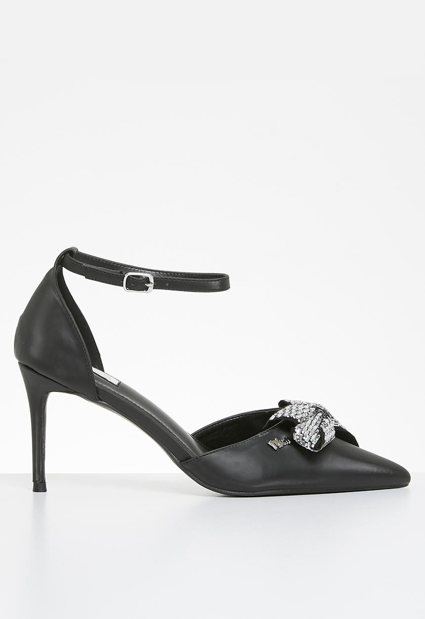 Plum - Kiley ankle strap court - black