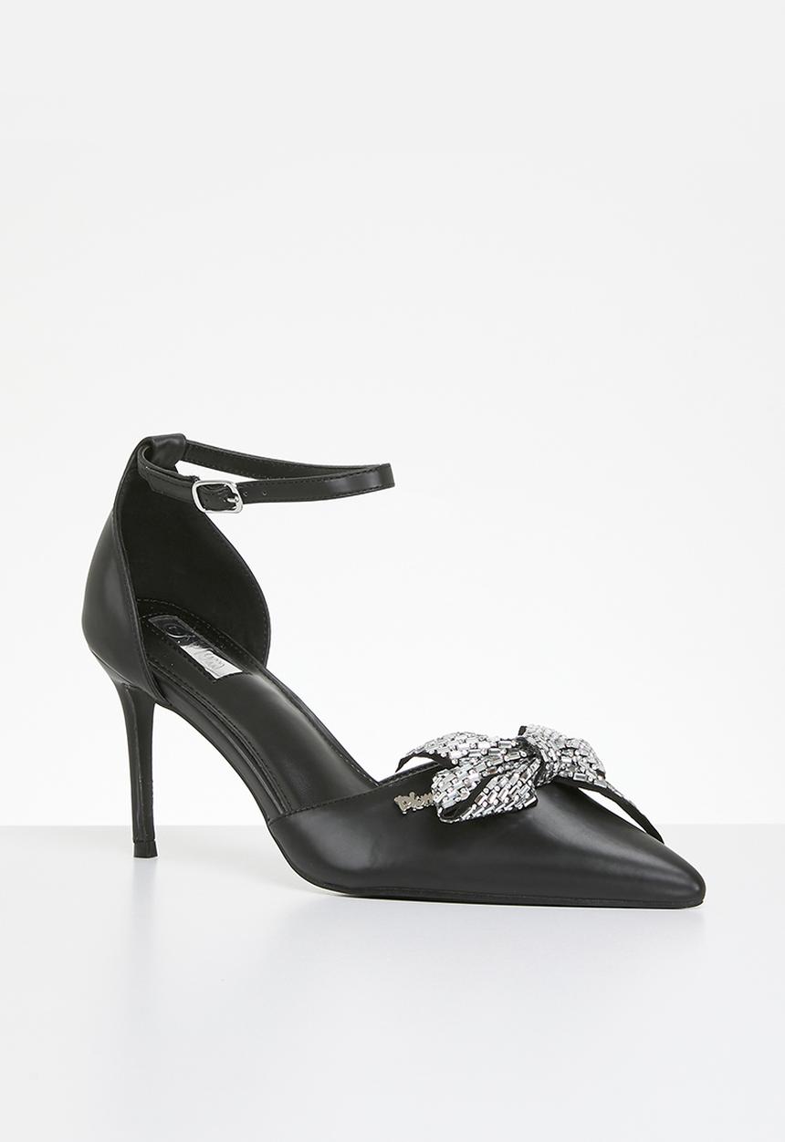 Plum - Kiley ankle strap court - black