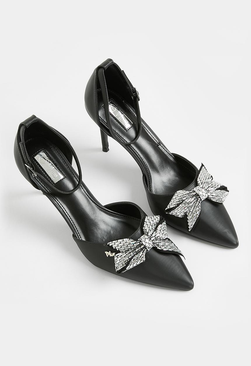 Plum - Kiley ankle strap court - black