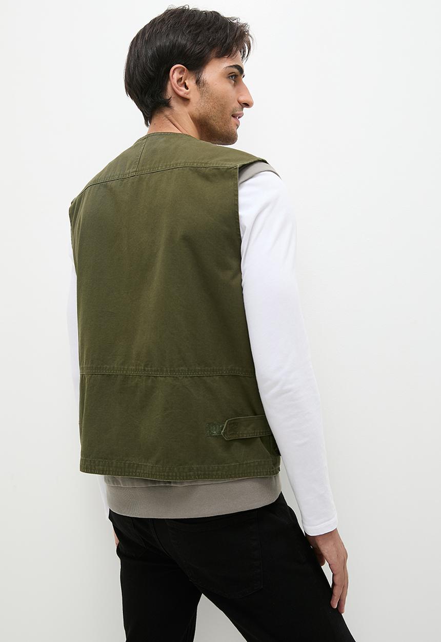 Superbalist - Brent Fashion sleeveless cargo jacket - khaki
