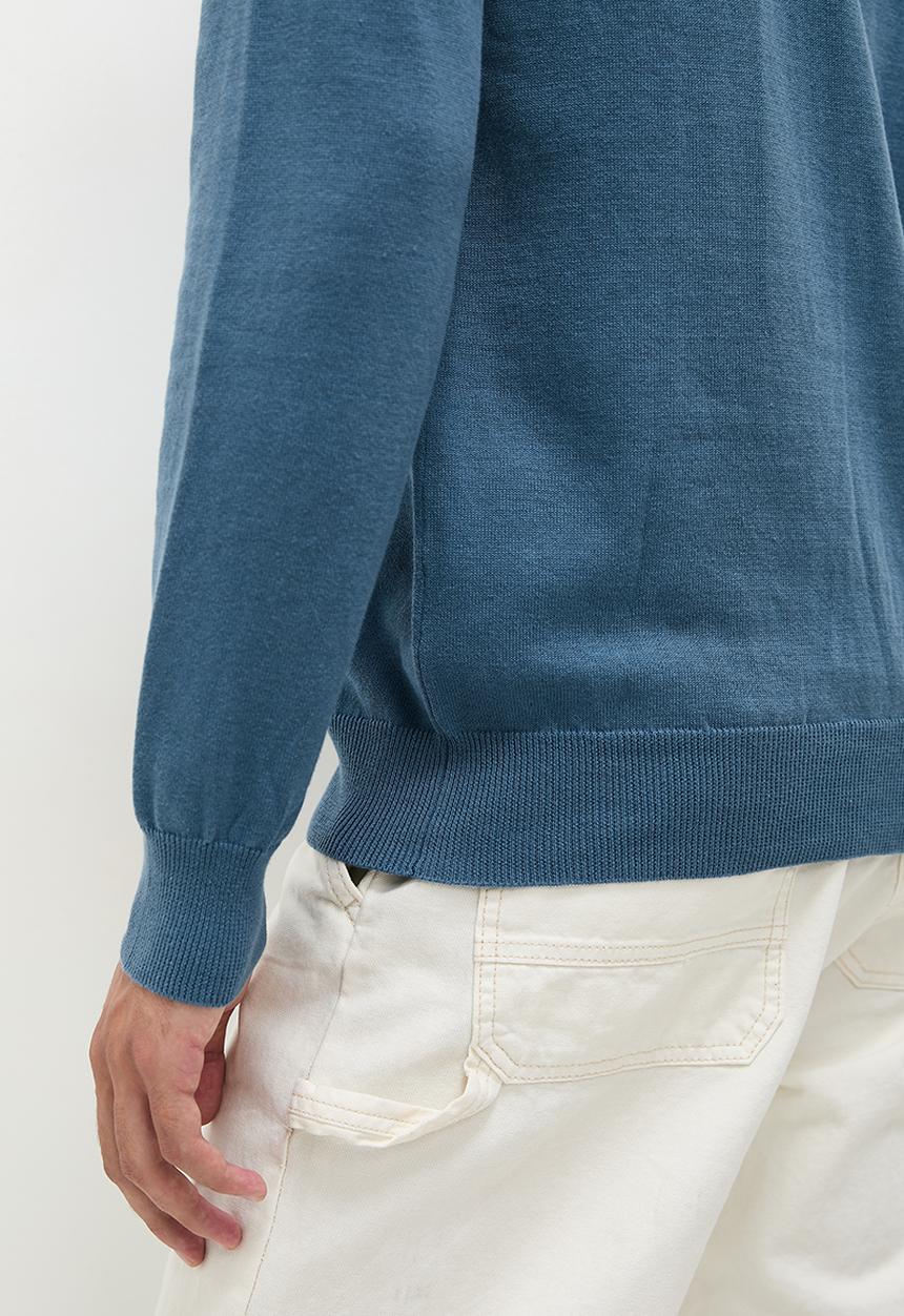 Superbalist - Knit cotton crew pullover - blue