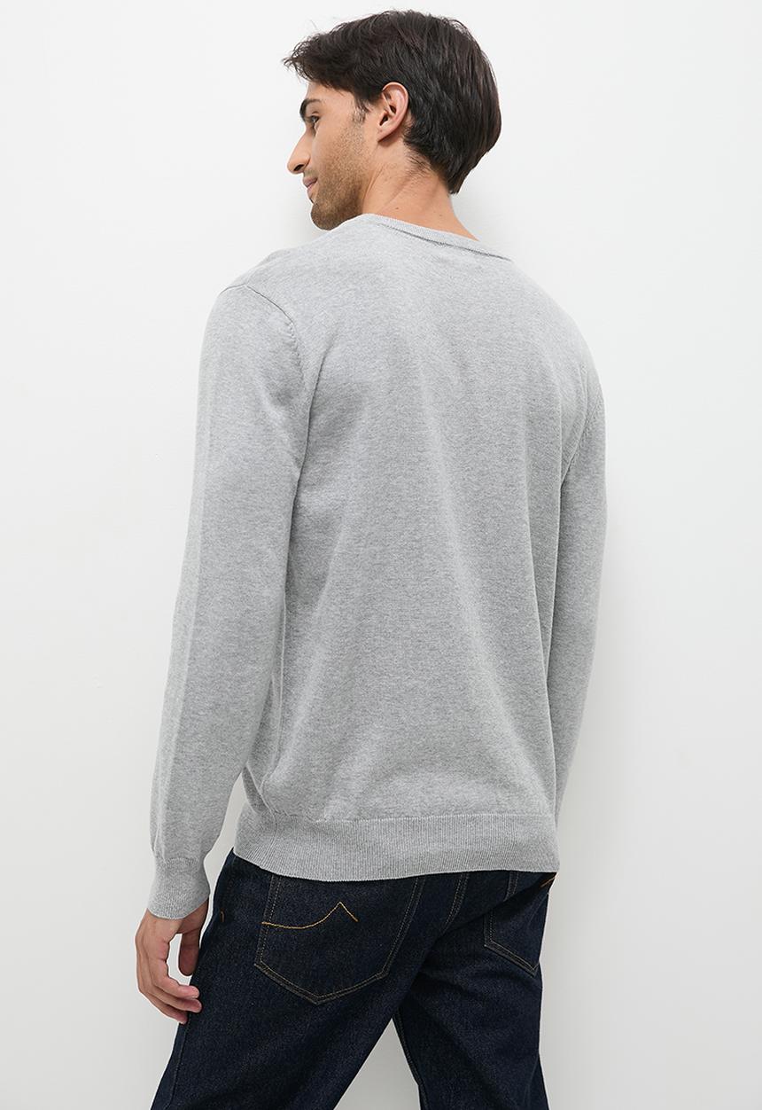 Superbalist - Knit cotton crew pullover - grey melange