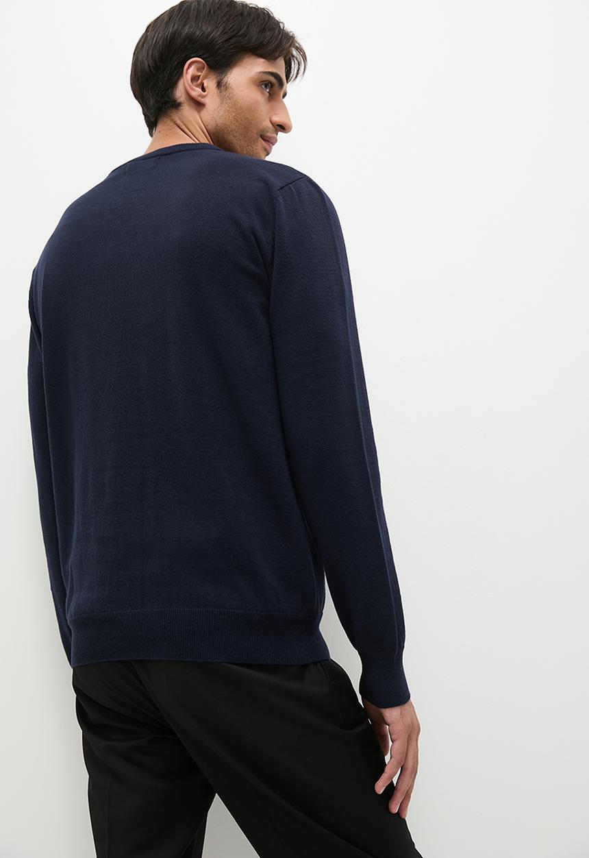 Superbalist - Knit cotton crew pullover - navy