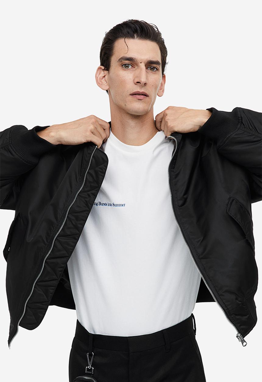 H&M - Loose fit bomber jacket - black