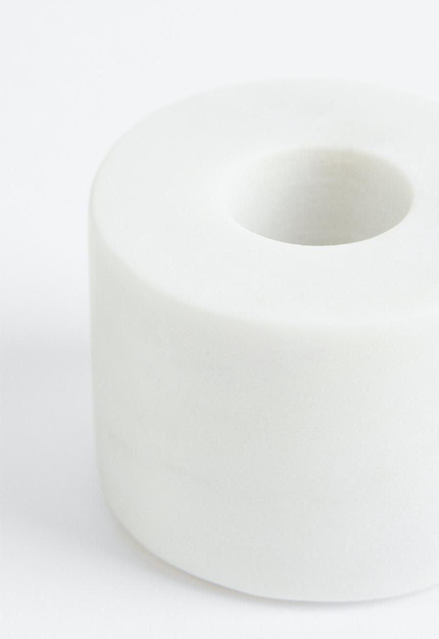 H&M - Marble candlestick - White