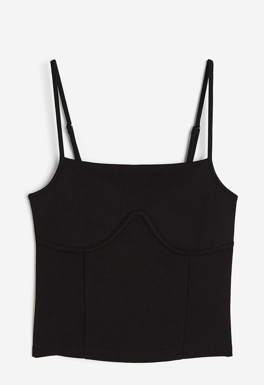 H&M - Corset-style strappy top - black
