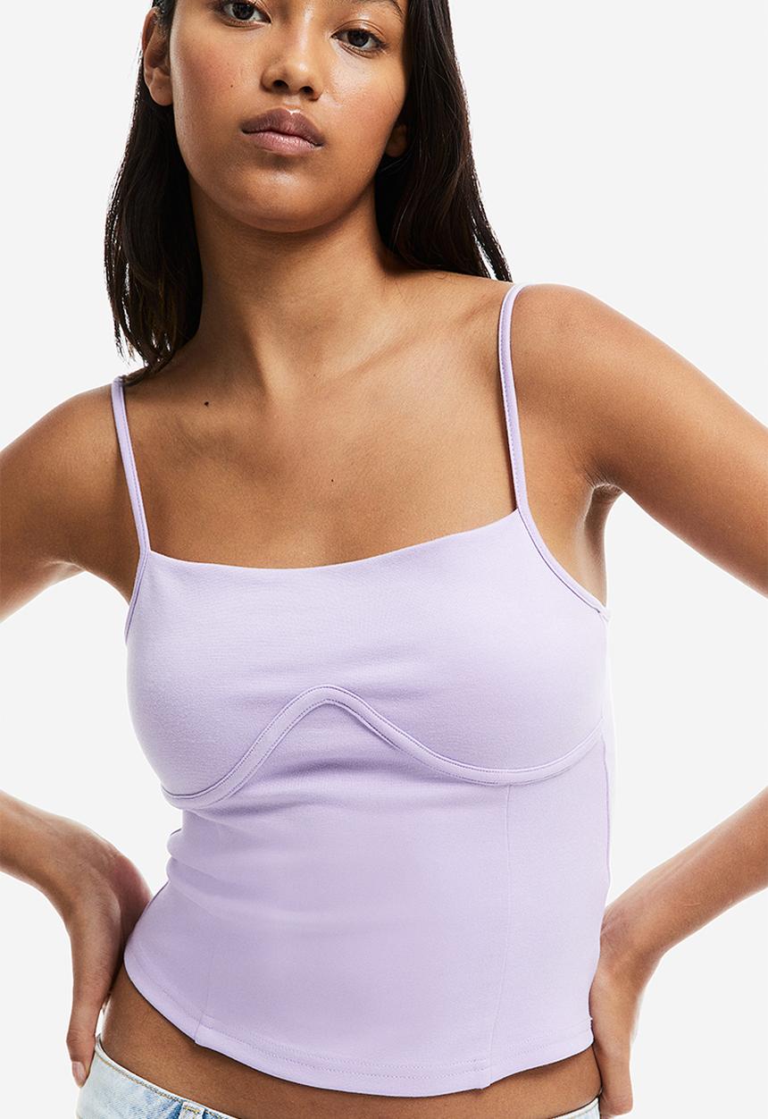 H&M - Corset-style strappy top - light purple