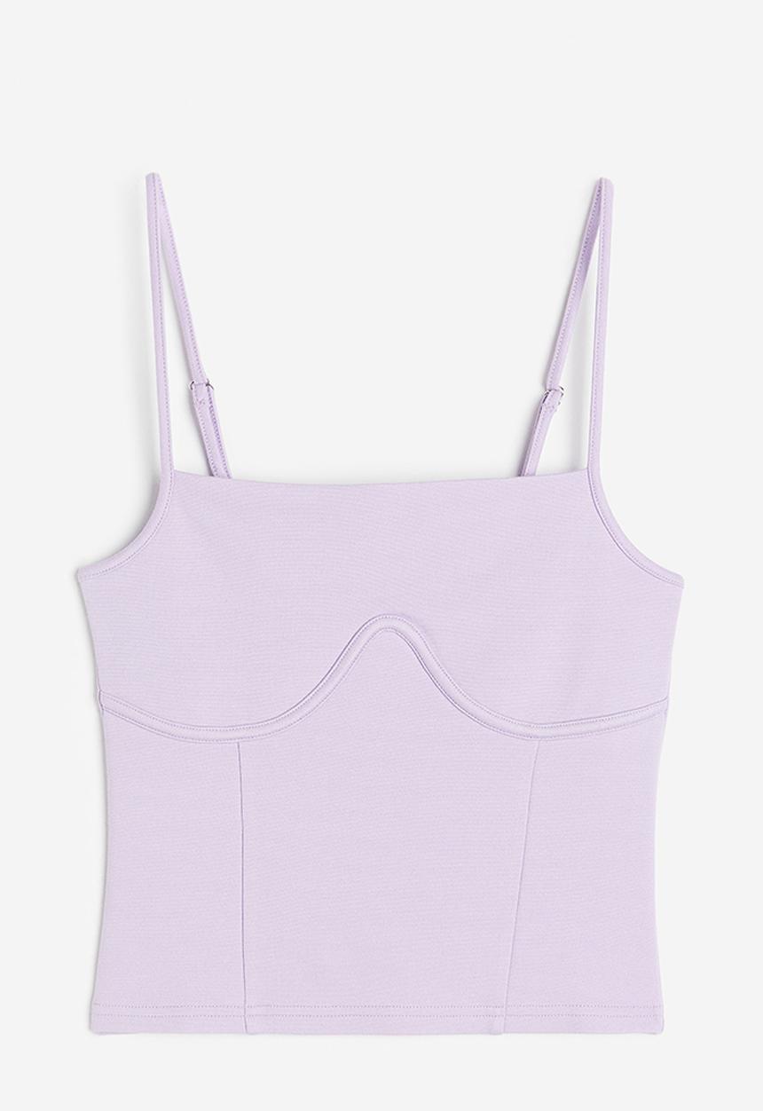 H&M - Corset-style strappy top - light purple