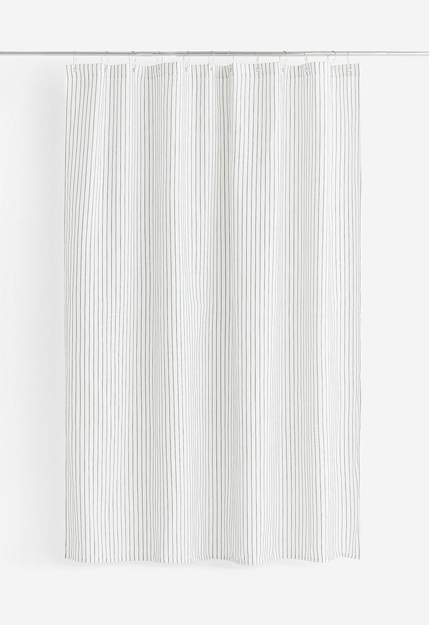 H&M - Striped shower curtain - white & black 