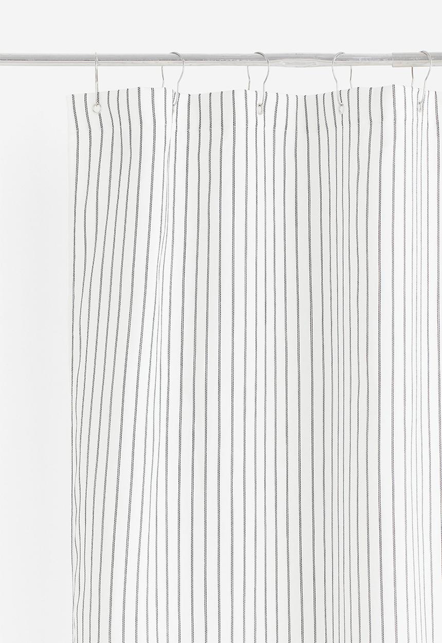 H&M - Striped shower curtain - white & black 
