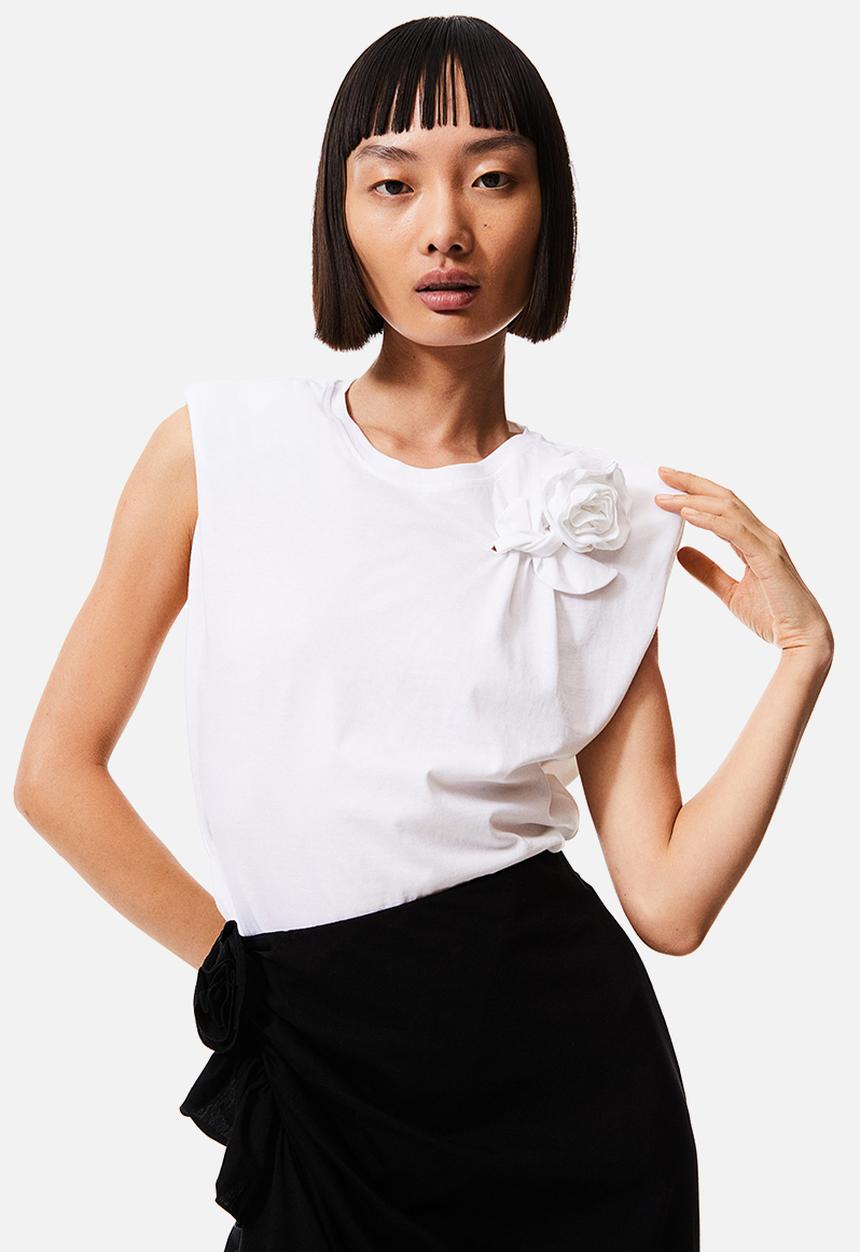 H&M - Appliquéd top - white