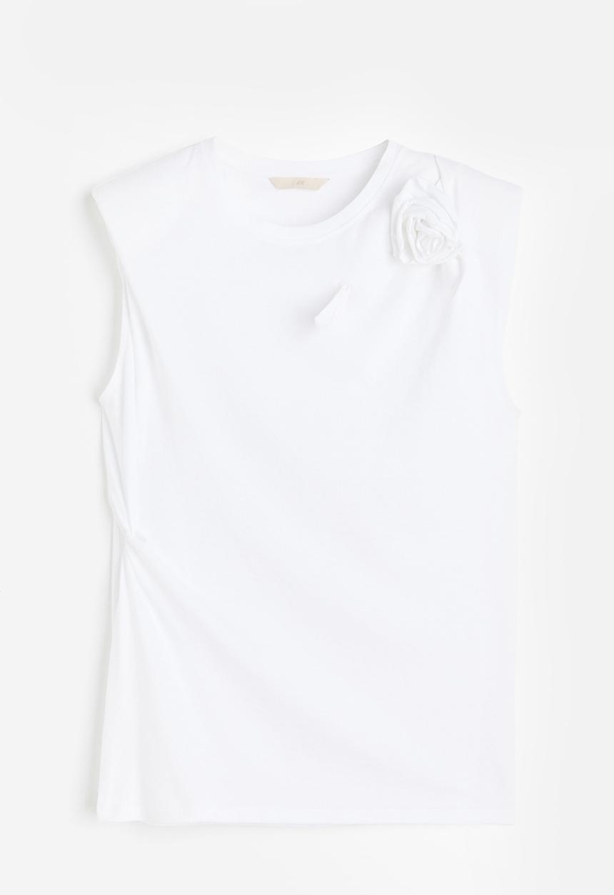 H&M - Appliquéd top - white