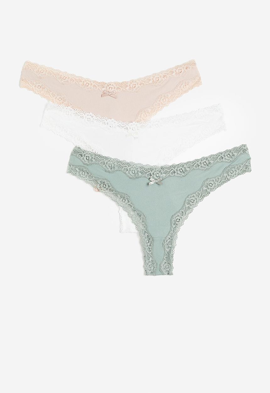 H&M - 3-Pack brazilian briefs - green