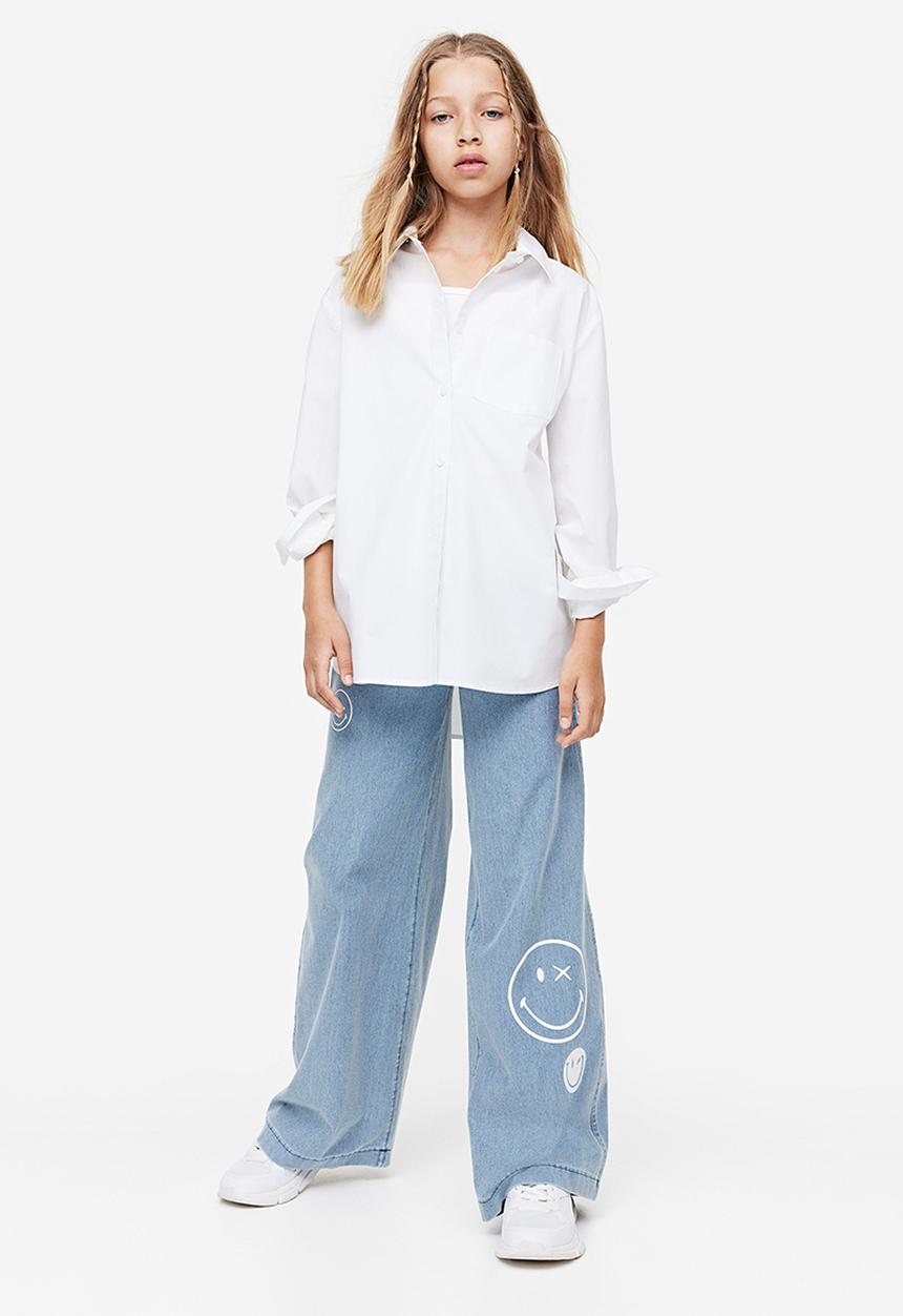 H&M - Wide printed trousers - Blue