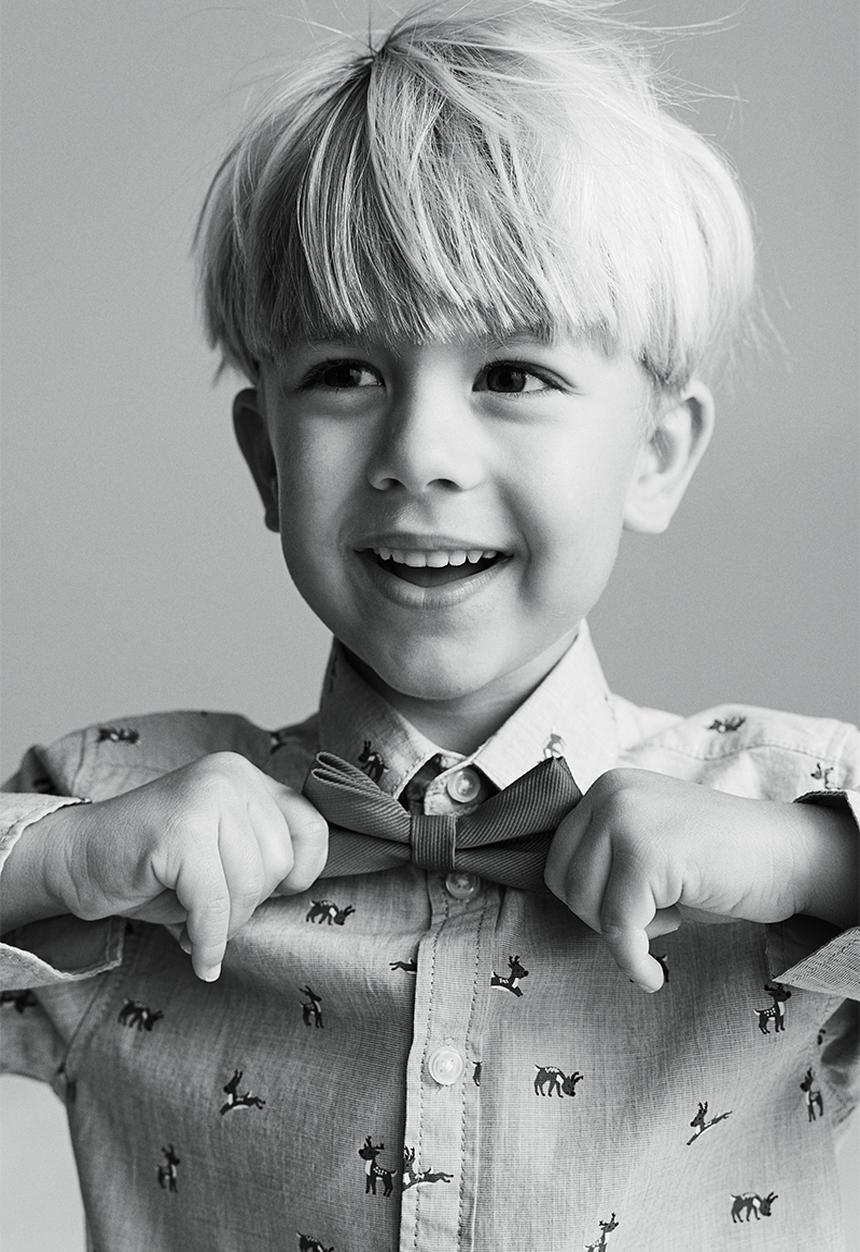 H&M - Shirt and tie - Light blue Reindeer 
