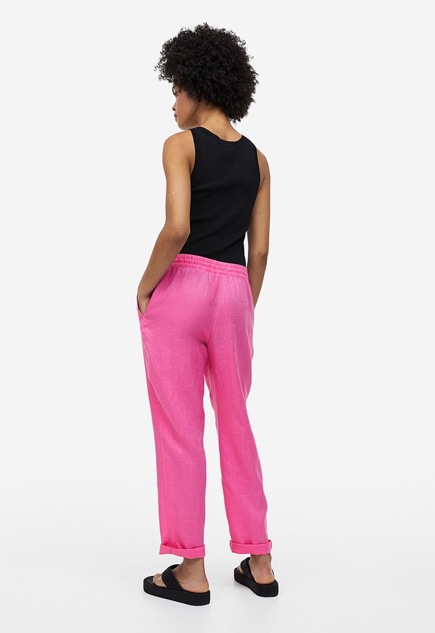 H&M - Linen joggers - pink
