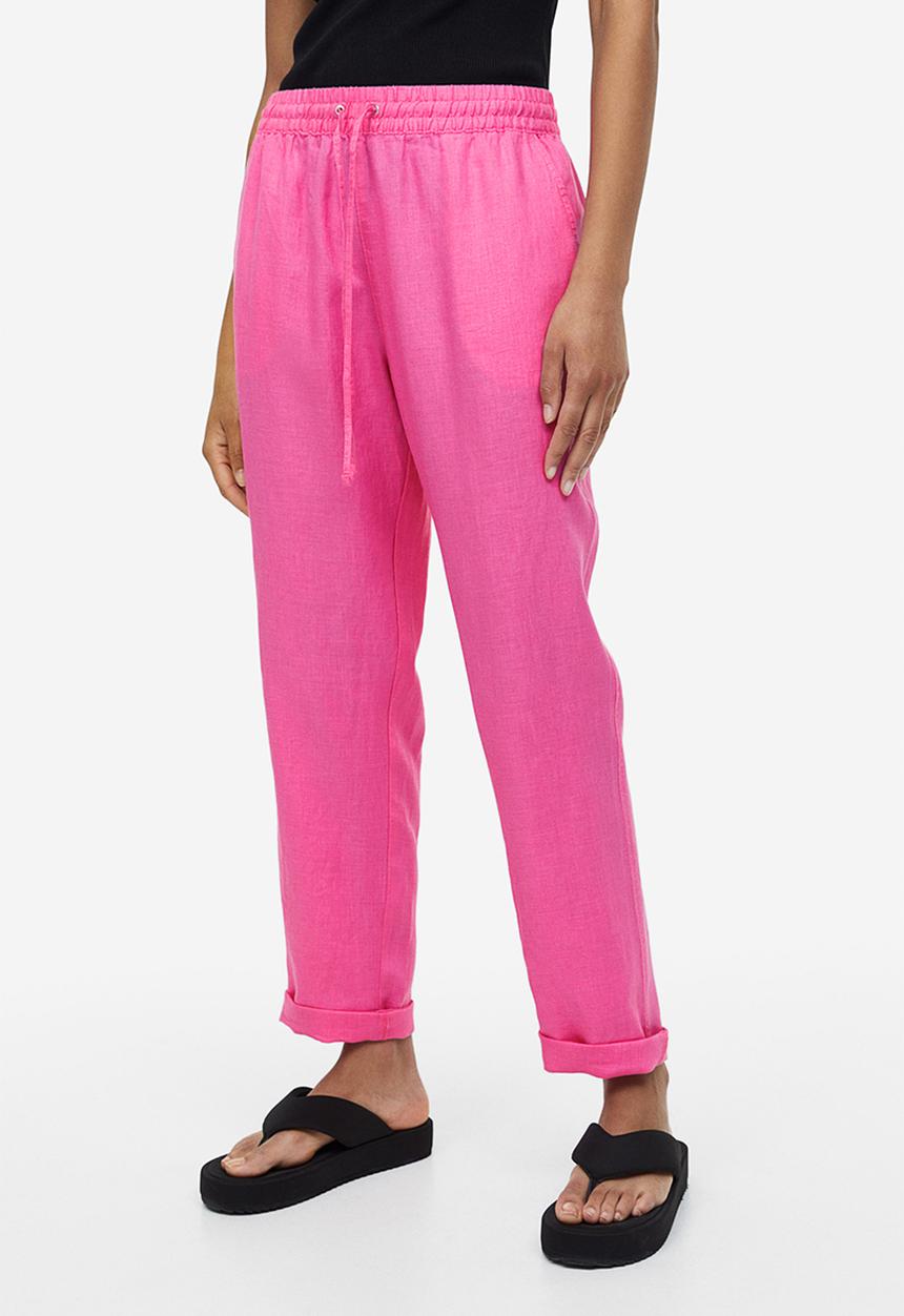 H&M - Linen joggers - pink