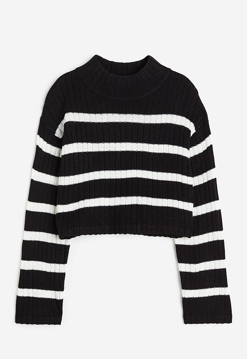 H&M - Boxy-style rib-knit jumper - black