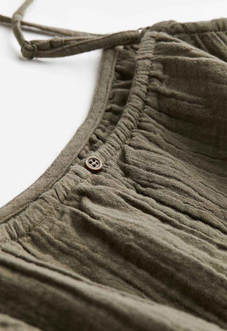 H&M - Strappy top - dark khaki green