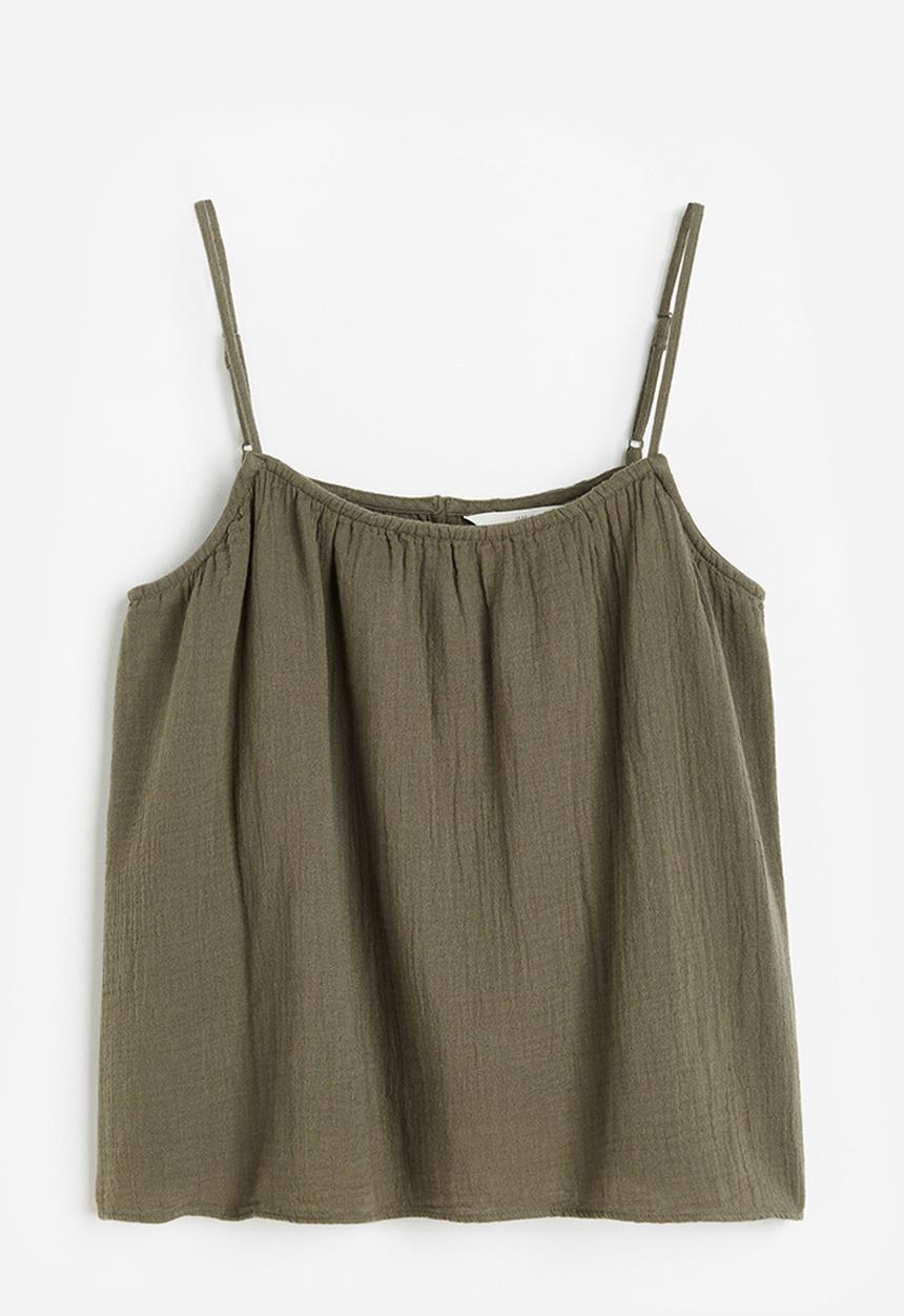 H&M - Strappy top - dark khaki green