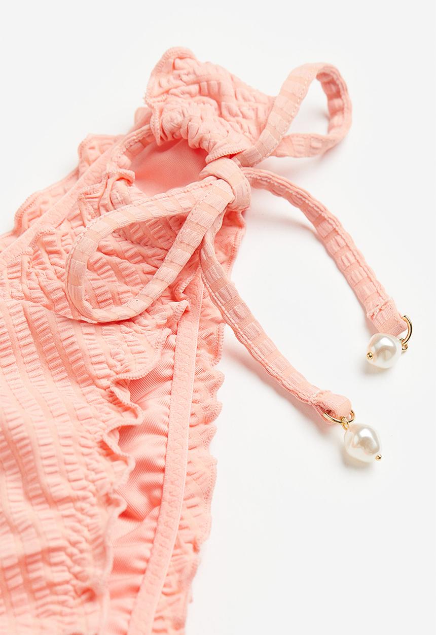 H&M - Tie tanga bikini bottoms - peach pink