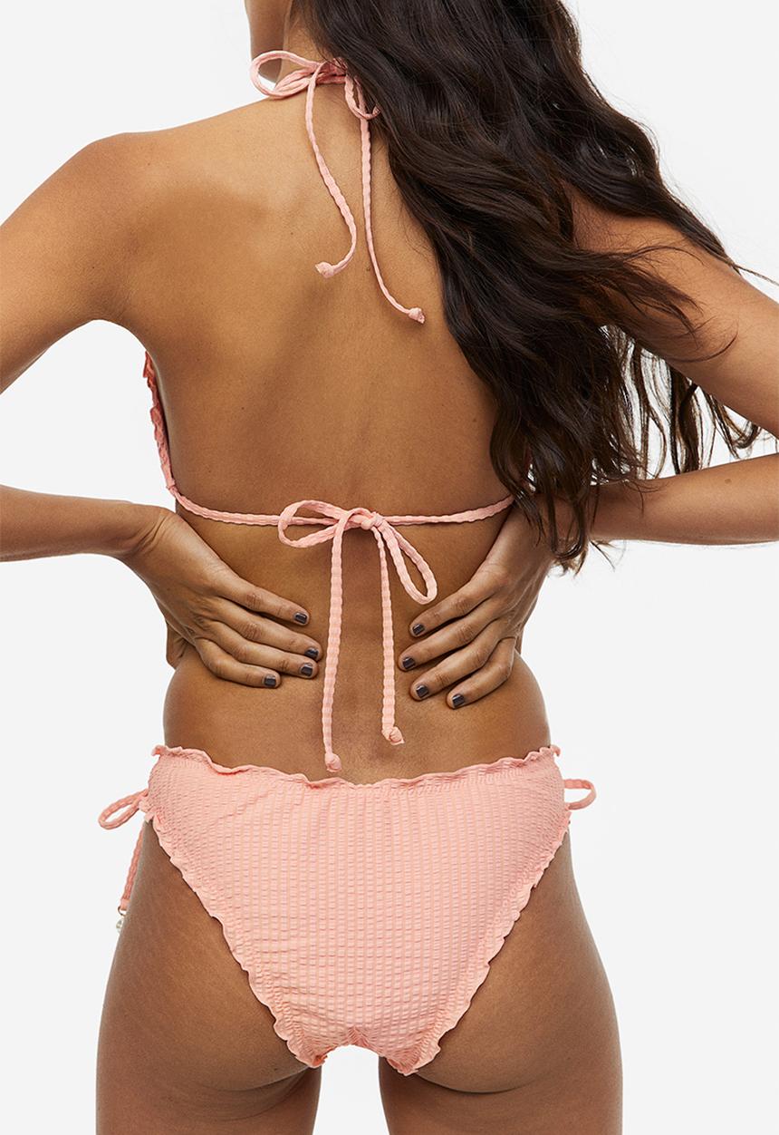 H&M - Tie tanga bikini bottoms - peach pink