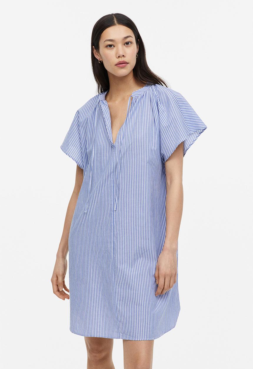 H&M - Cotton tunic dress - blue striped