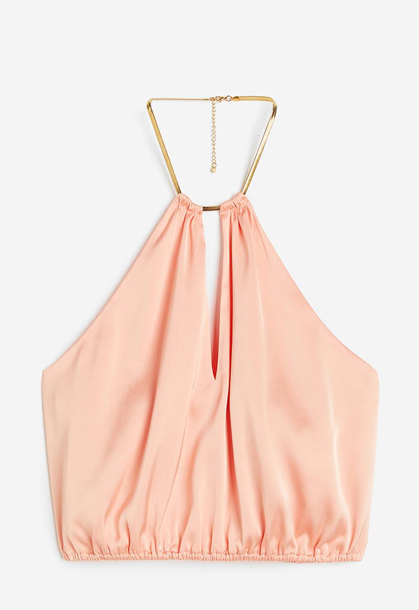 H&M - Chain-detail halterneck top - orange