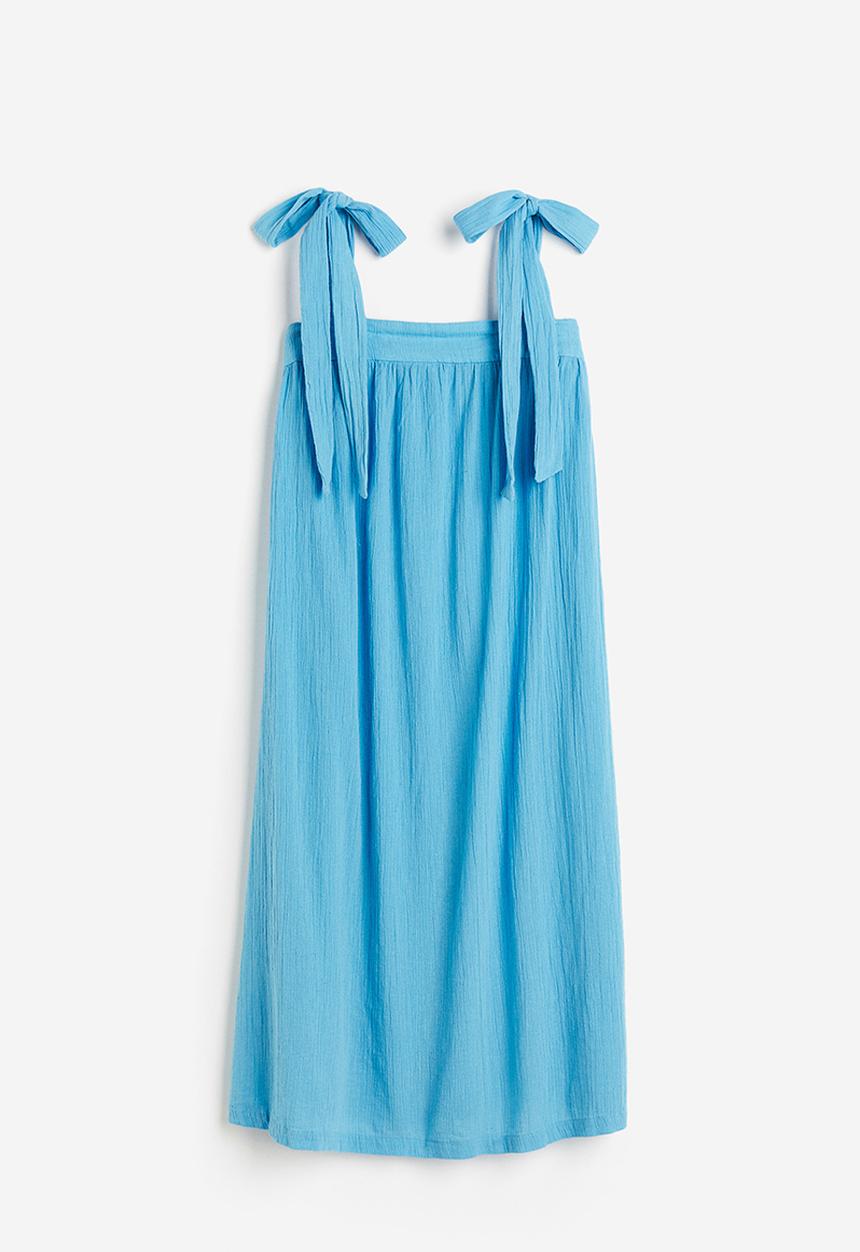 H&M - Tie-strap cotton dress - blue
