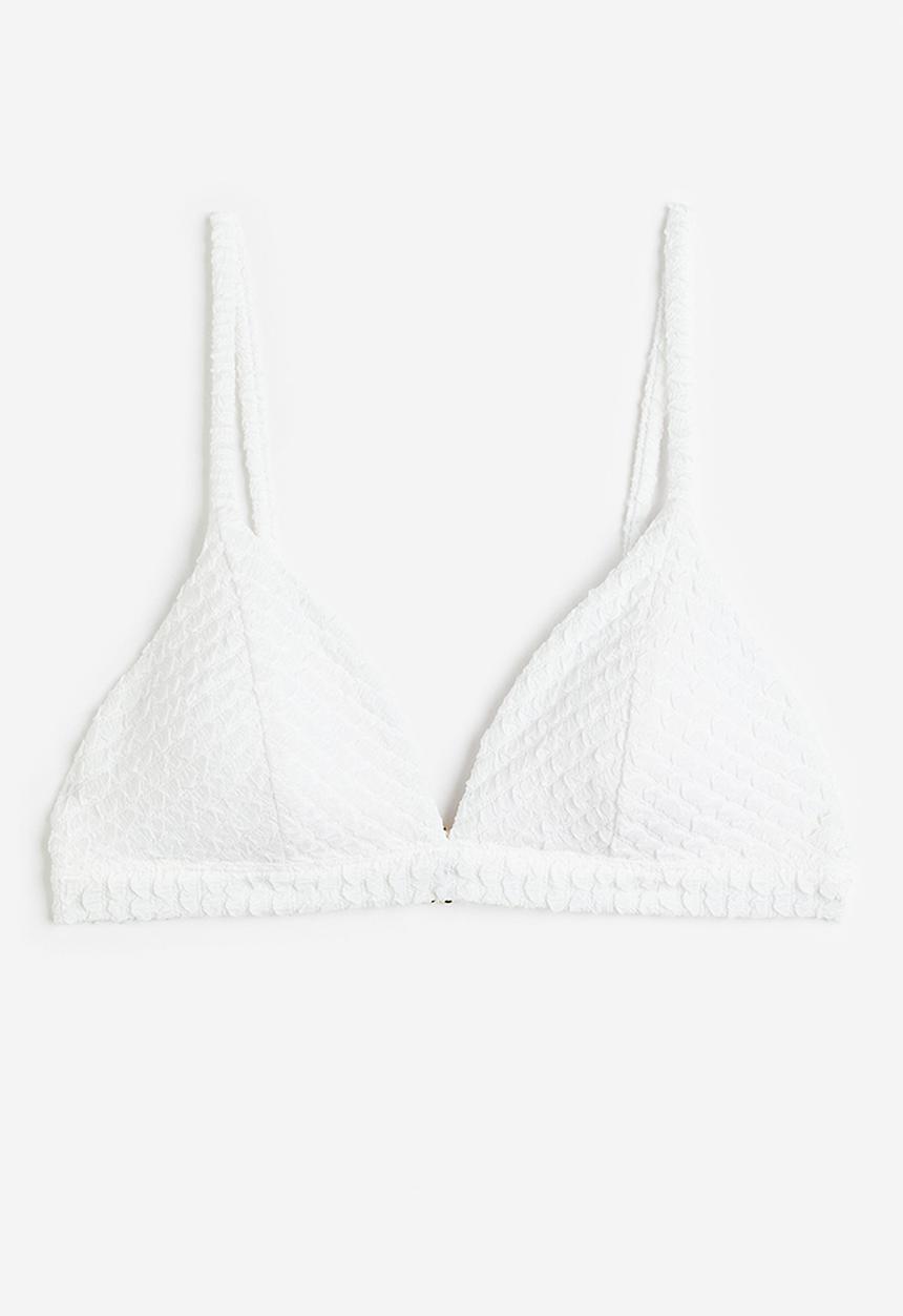 H&M - Padded triangle bikini top - white