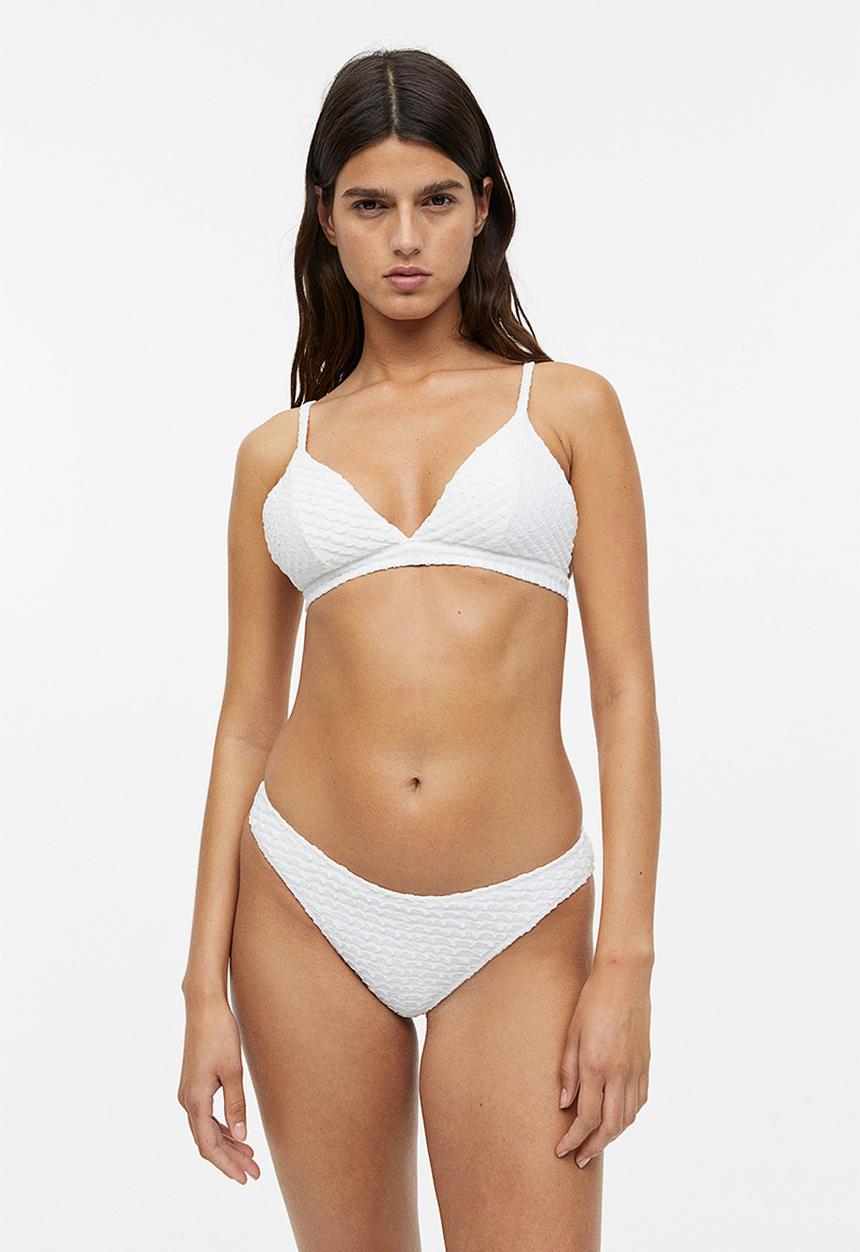 H&M - Padded triangle bikini top - white
