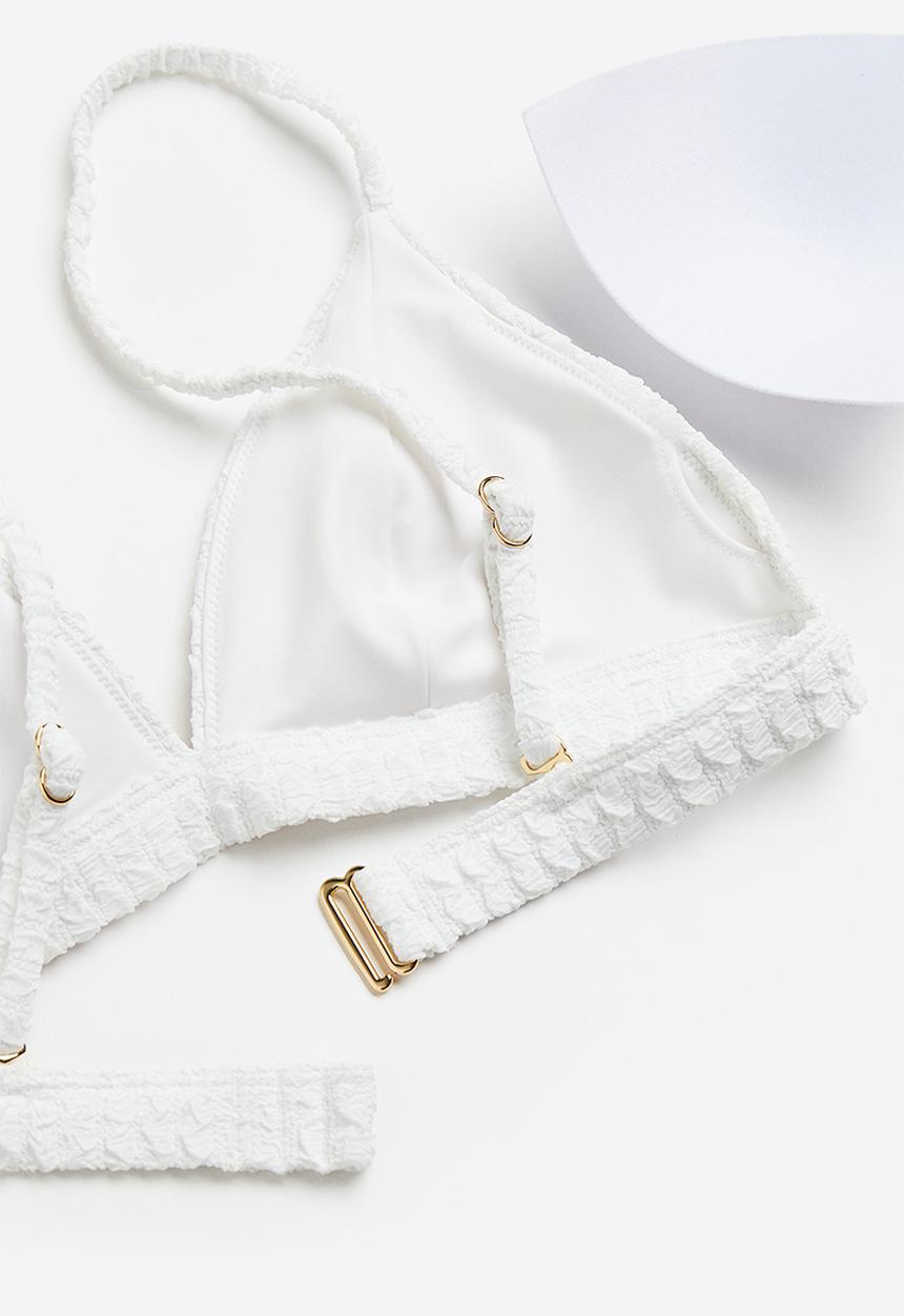 H&M - Padded triangle bikini top - white