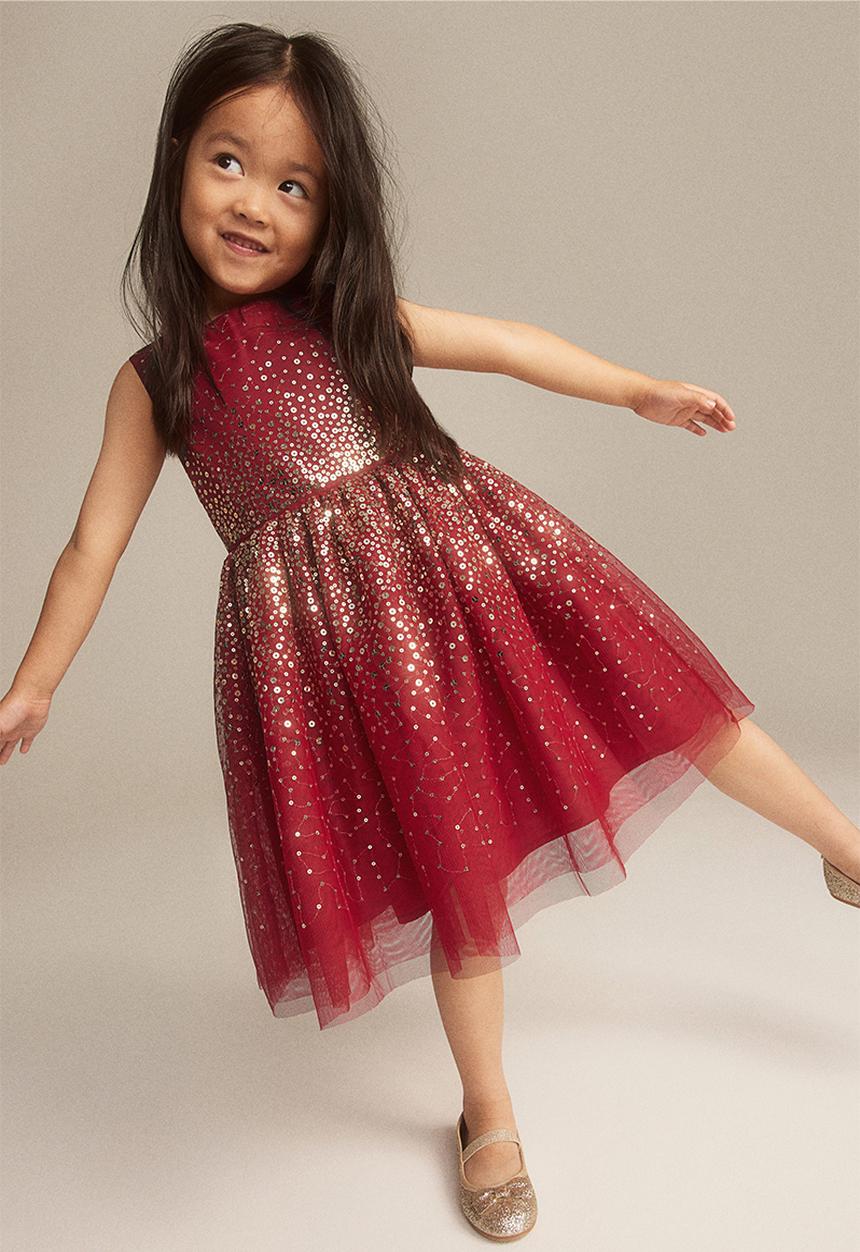 H&M - Sequined tulle dress - red & gold