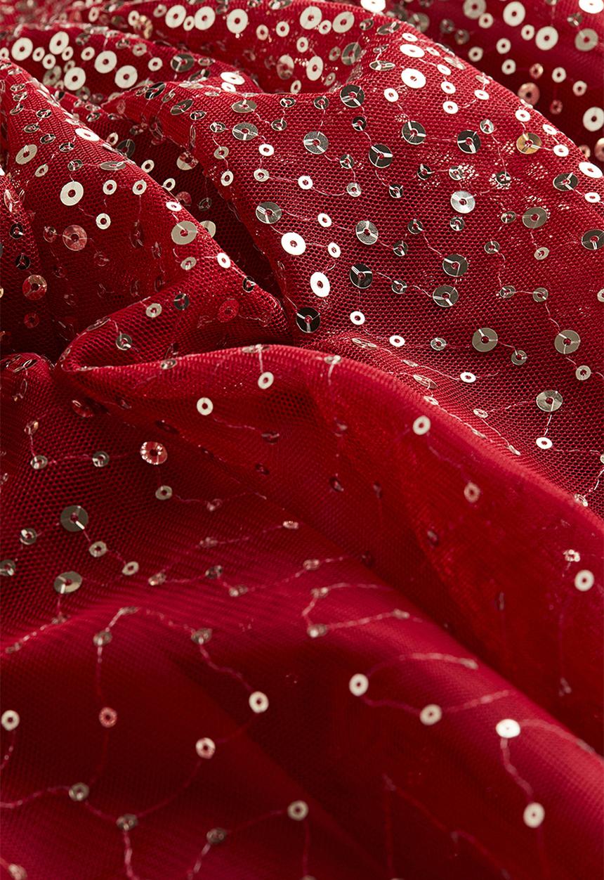 H&M - Sequined tulle dress - red & gold