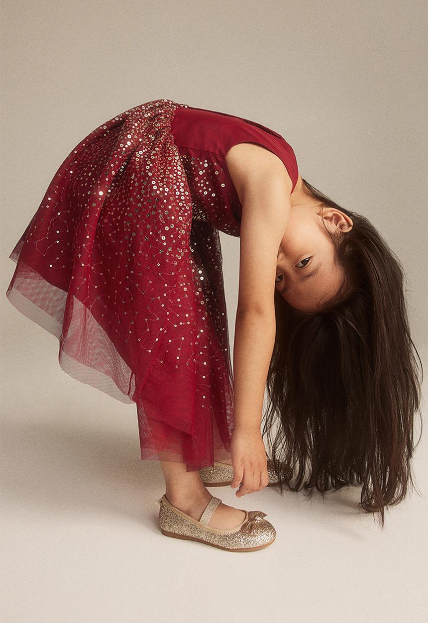 H&M - Sequined tulle dress - red & gold