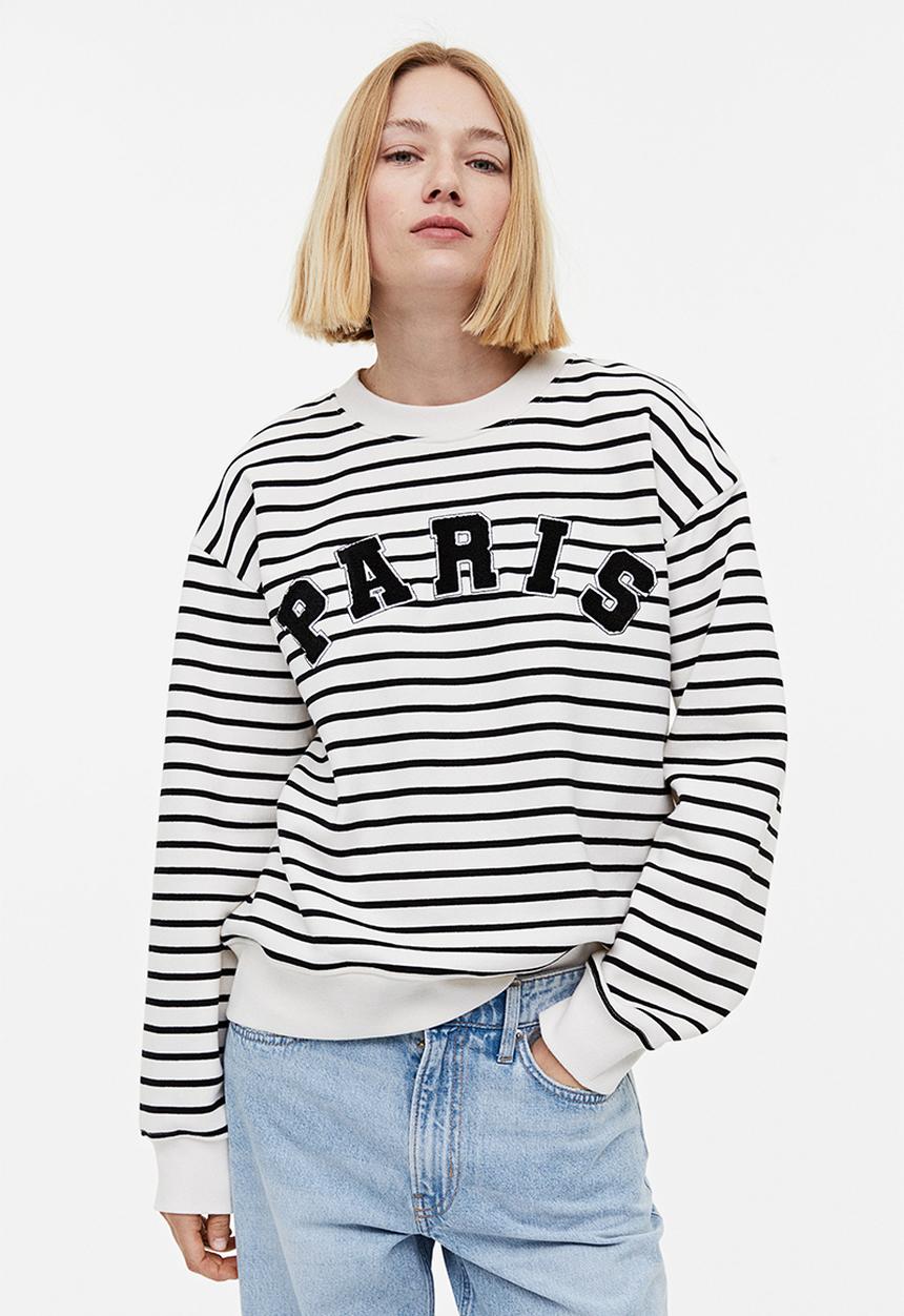 H&M - Crew neck sweatshirt - cream/paris