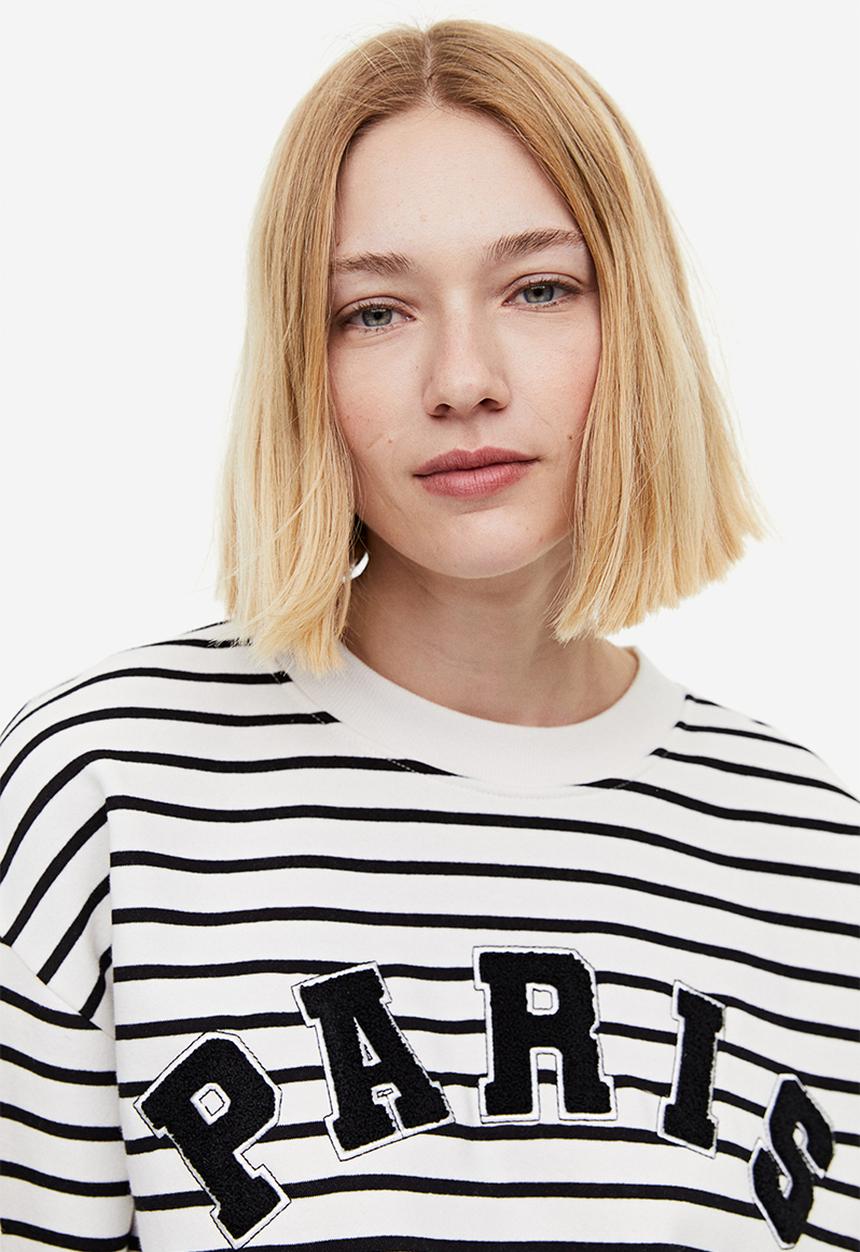 H&M - Crew neck sweatshirt - cream/paris
