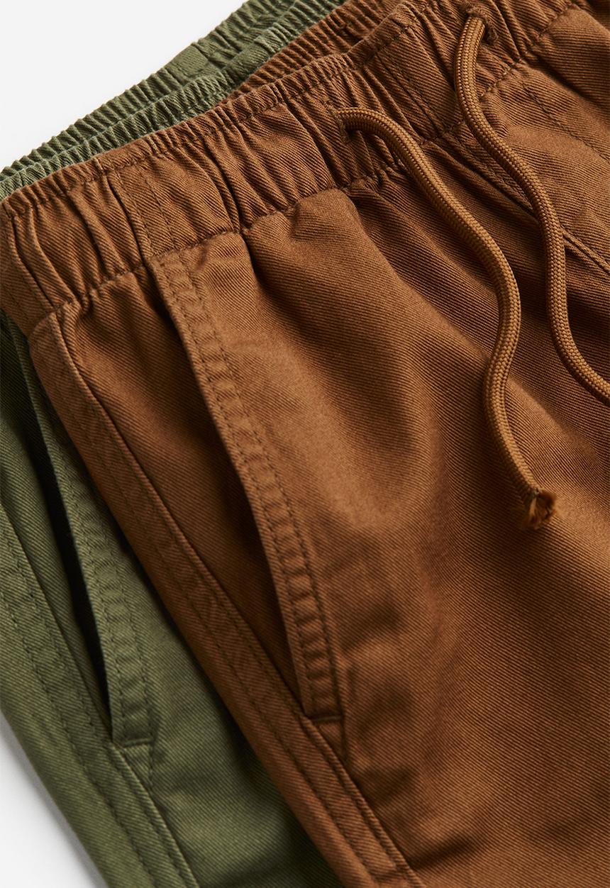 H&M - 2-Pack cotton joggers - green & brown